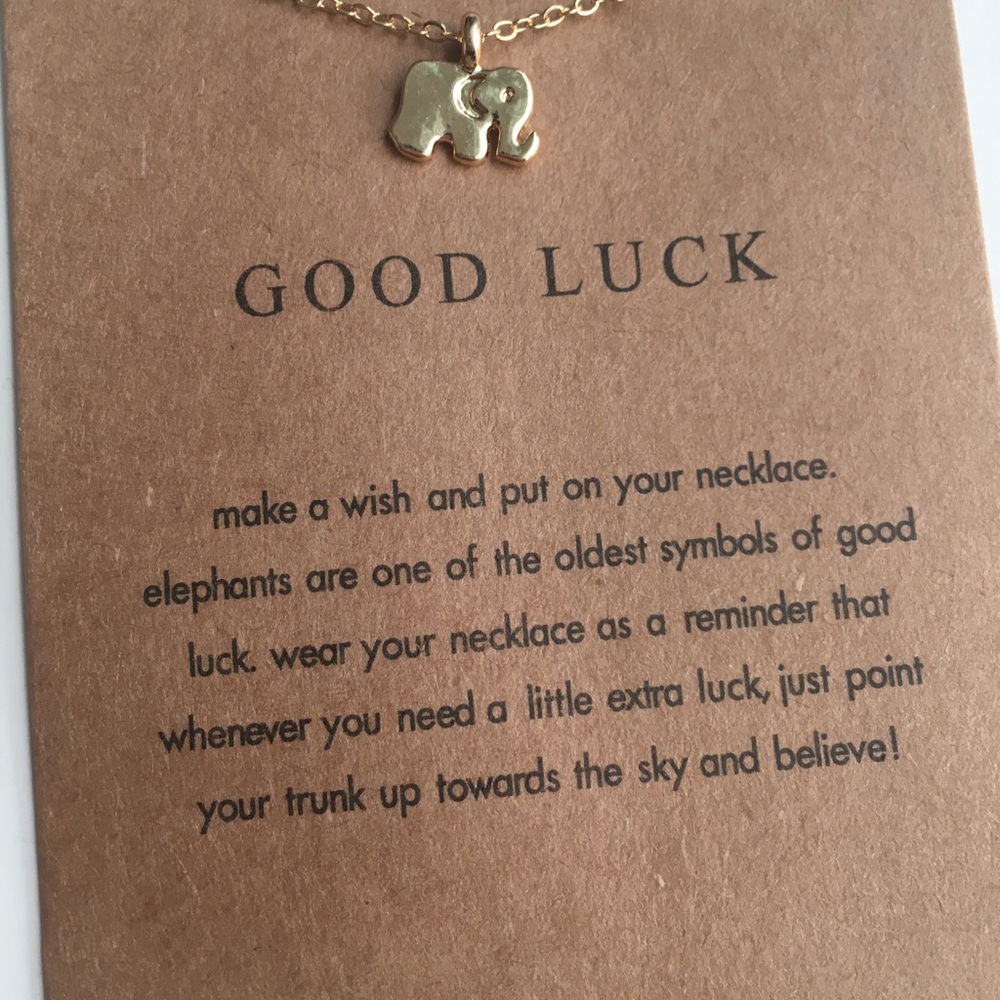 Elephant Good Luck Gold Toned Necklace - Picture 8 of 8